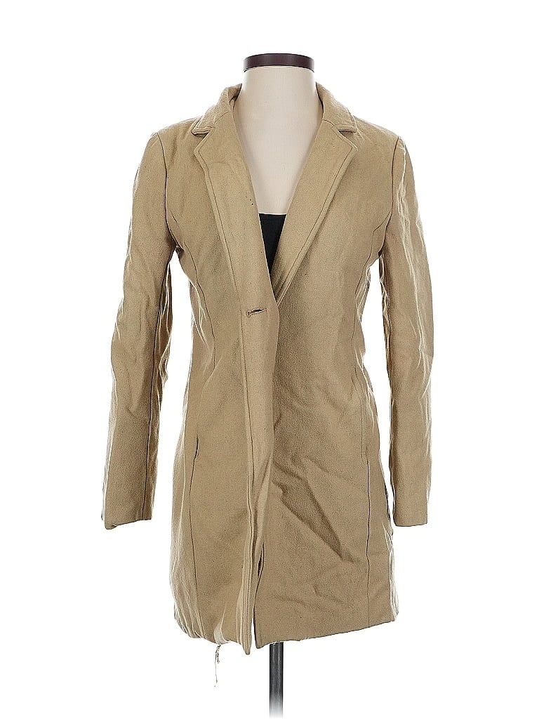 Allegra K Tan Wool Coat Size S - photo 1