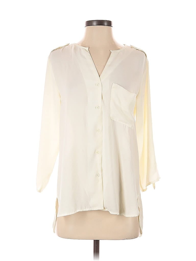 Pre-owned Le Lis 3/4 Sleeve Blouse In White