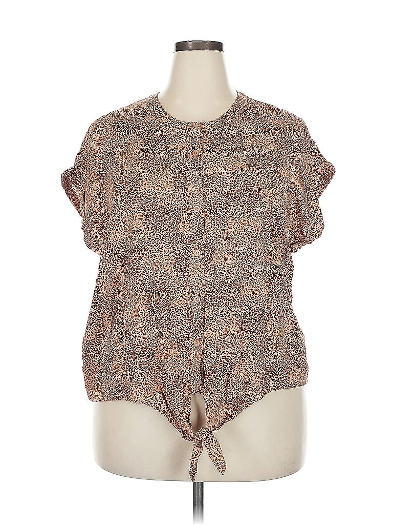 JESSICA SIMPSON Pre-owned Short Sleeve Blouse In Brown