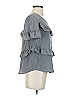 HD in Paris 100% Silk Gray Short Sleeve Top Size M - photo 4
