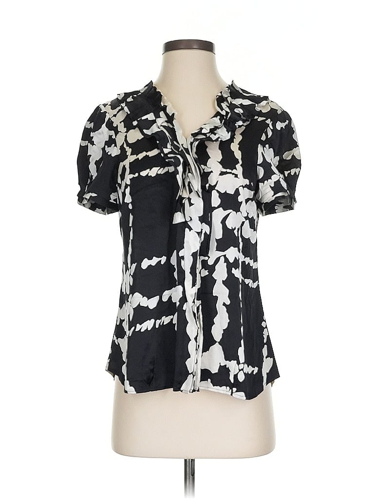 Pre-owned Bcbgmaxazria Short Sleeve Blouse In Black