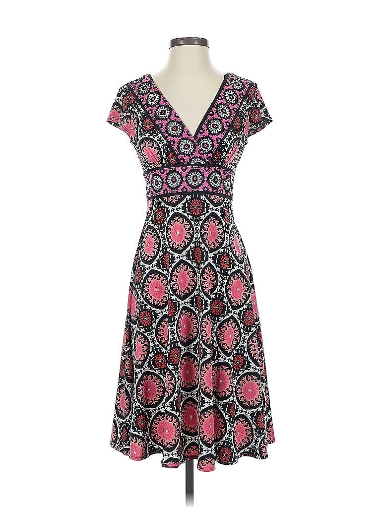 London Times Paisley Burgundy Casual Dress Size 4 - photo 1