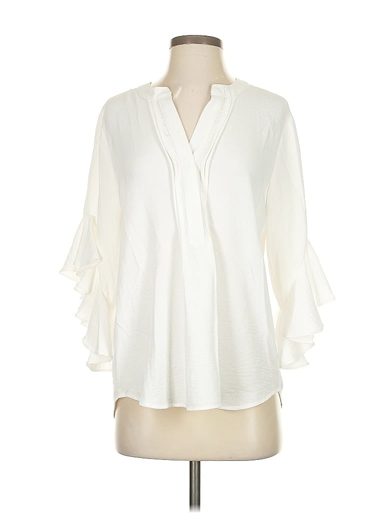 Pre-owned Gigio 3/4 Sleeve Blouse In White