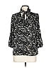 Forever 21 100% Polyester Paisley Silver 3/4 Sleeve Blouse Size L - photo 1