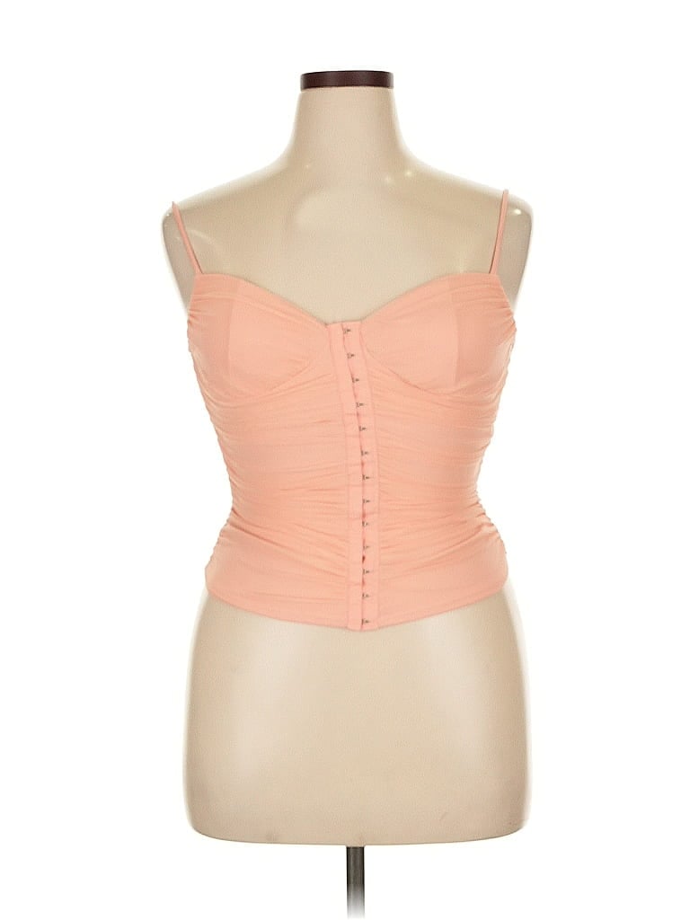 Pre-owned Moa Moa Sleeveless Top Orange Sweetheart Neckline Tops