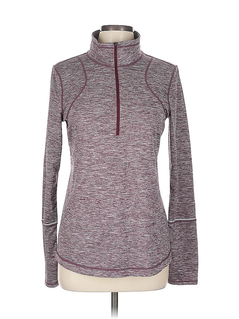 Pre-owned Z By Zella Fleece Jacket In Burgundy