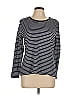 Isaac Mizrahi LIVE! 100% Cotton Stripes Blue 3/4 Sleeve T-Shirt Size L - photo 1