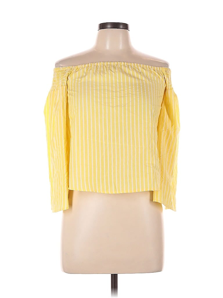 Pre-owned Love, Fire 3/4 Sleeve Blouse In Yellow
