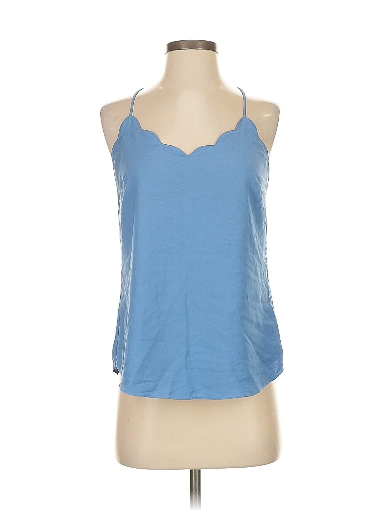 Pre-owned J. By J.crew Tank Top Blue Halter Neckline Tops