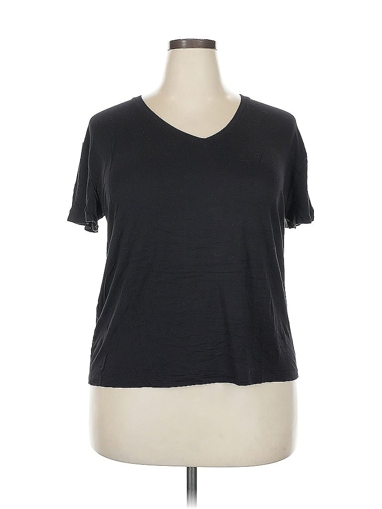 Pre-owned Nine West Short Sleeve Top Black V Neck Tops