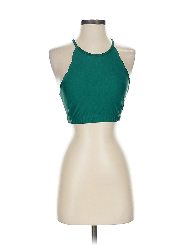 Pre-owned Chill By Will Tank Top Green Halter Neckline Tops