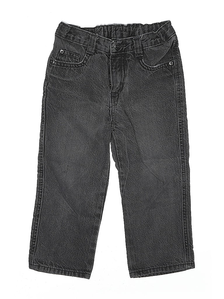Wrangler Jeans Co 100% Cotton Chevron-herringbone Gray Jeans Size 3T - photo 1