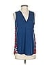 Porridge Solid Floral Blue Sleeveless Blouse Size S - photo 1