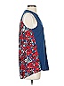 Porridge Solid Floral Blue Sleeveless Blouse Size S - photo 3