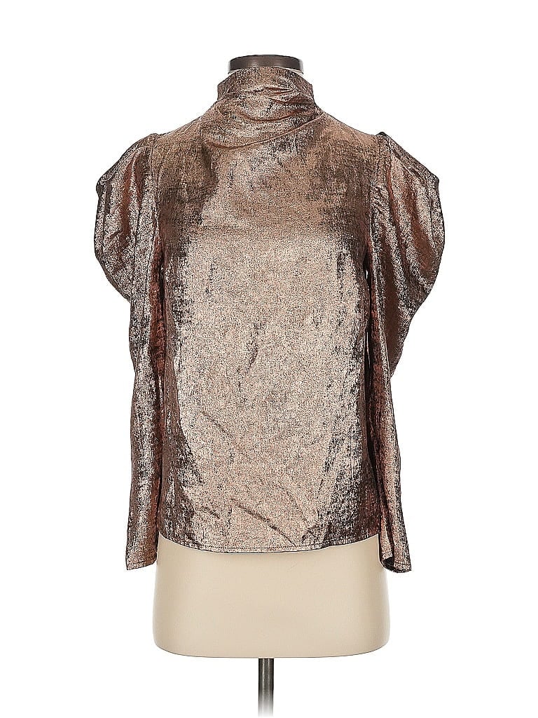 Future Collective 100% Polyester Metallic Silver Sleeveless Blouse Size XXS - photo 1