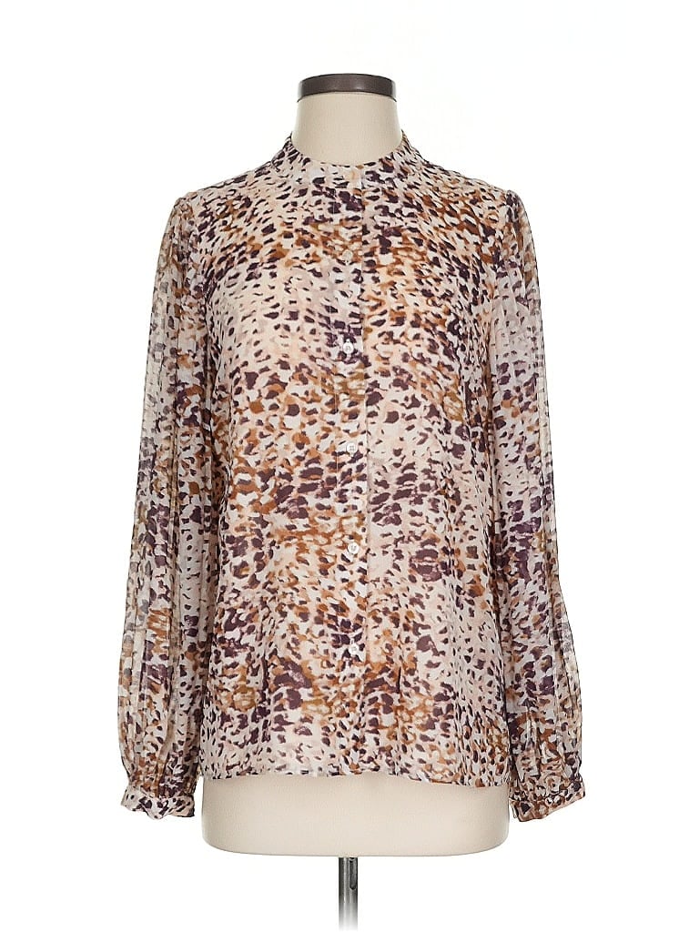 Pre-owned Calvin Klein Long Sleeve Blouse In Brown