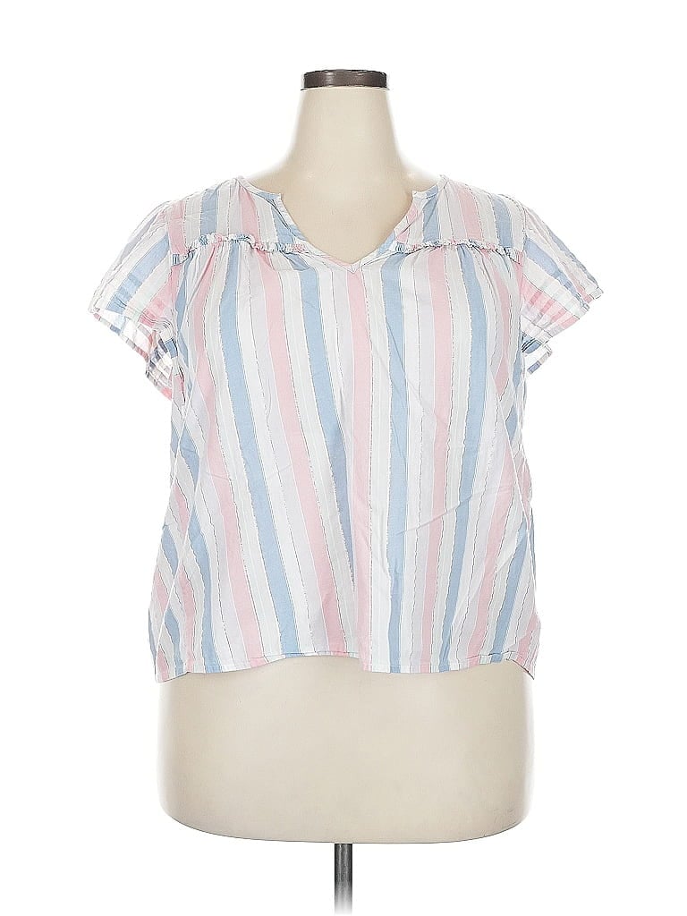 Pre-owned Gap Short Sleeve Blouse In Pink