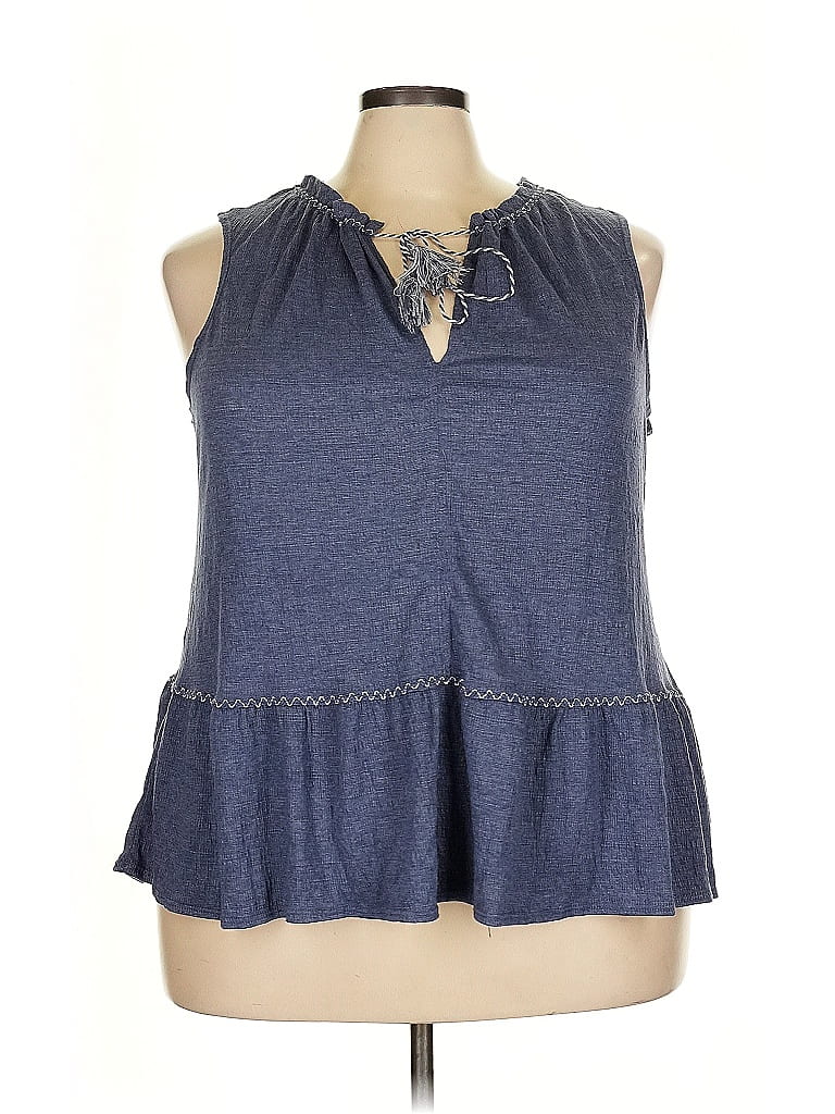 Pre-owned Max Studio Tank Top Blue Tops