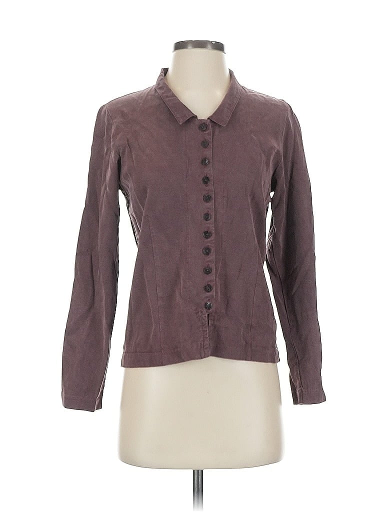 Habitat Brown Burgundy Long Sleeve Blouse Size XS - photo 1