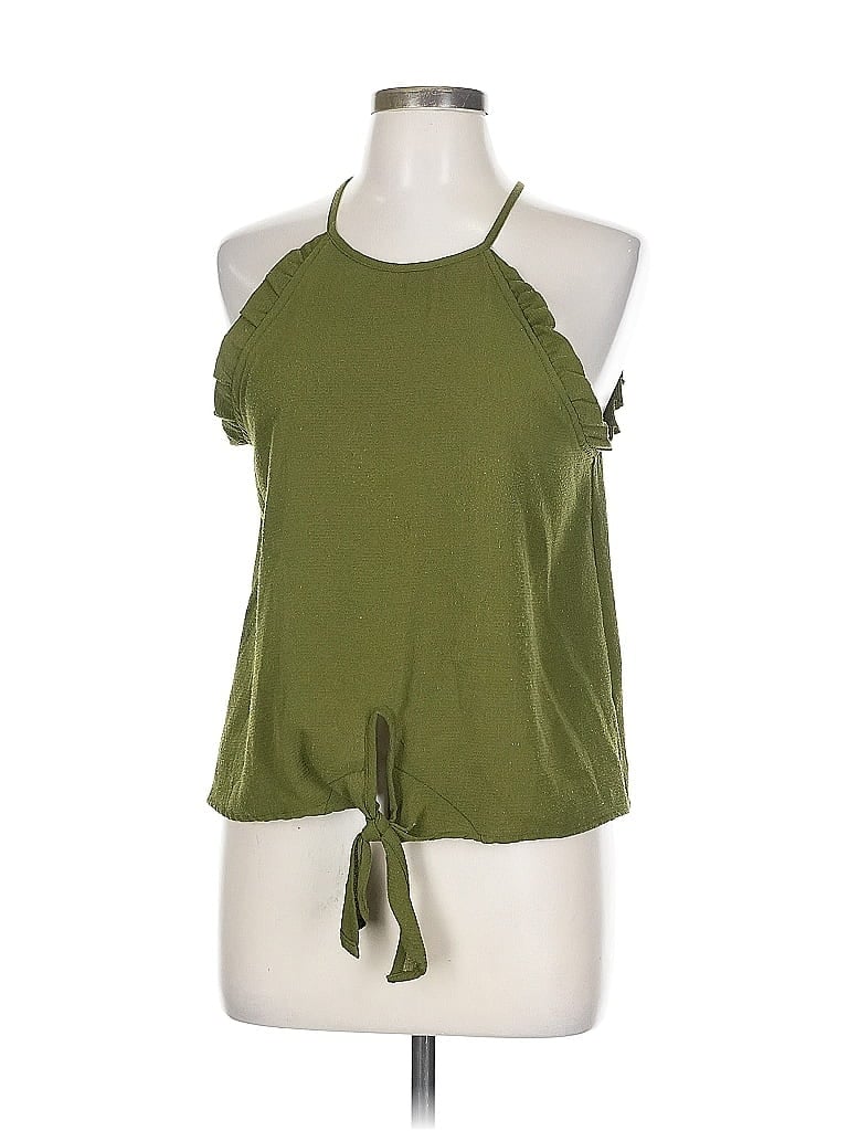 Pre-owned Mine Tank Top Green Halter Neckline Tops