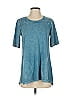 LOGO by Lori Goldstein 100% Cotton Blue Short Sleeve T-Shirt Size XXS - photo 1