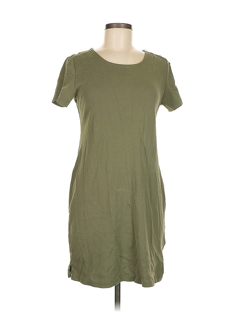 Pre-owned Karen Scott Sport Casual Dress In Green