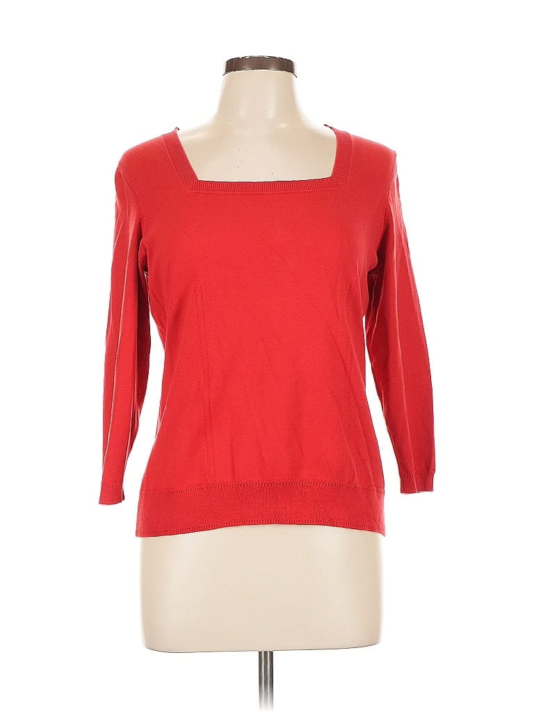 Carlisle Red Silk Pullover Sweater Size L - photo 1
