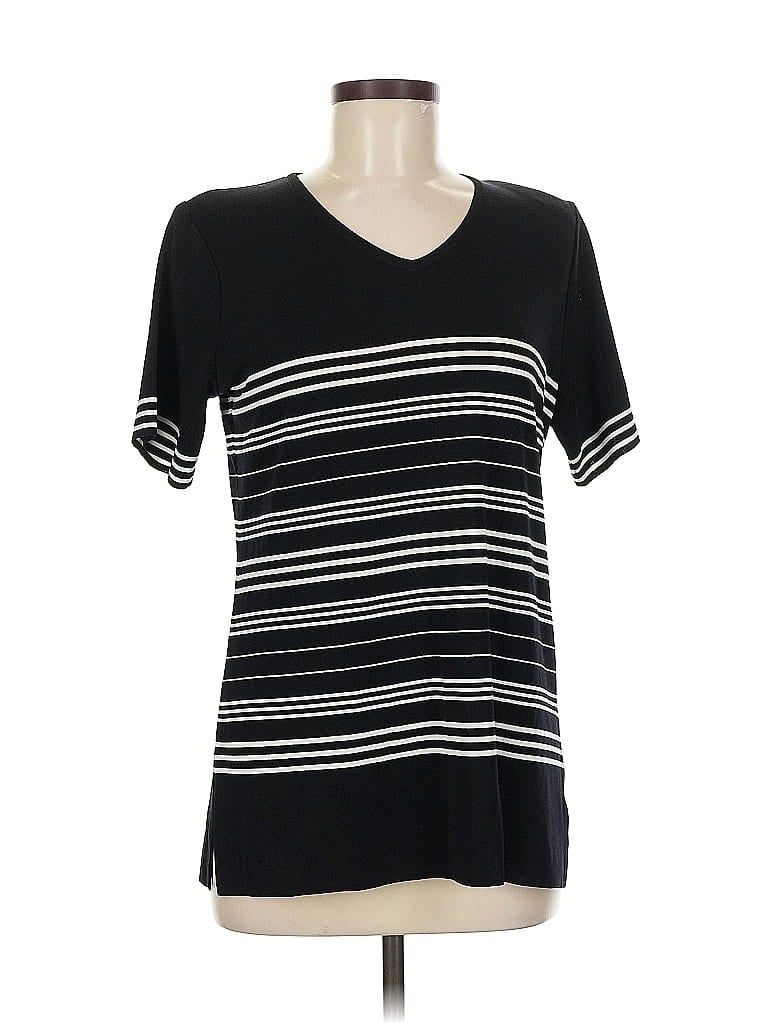 misook 100% Acrylic Black Short Sleeve Top Size M - photo 1