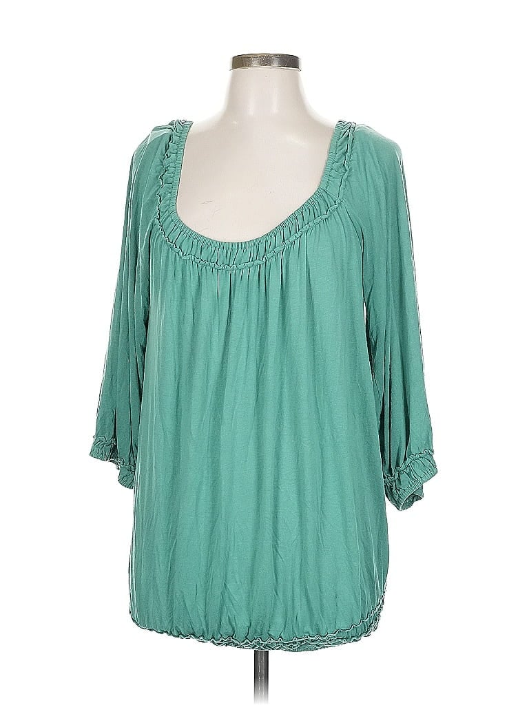 Pre-owned Max Studio 3/4 Sleeve Blouse In Green