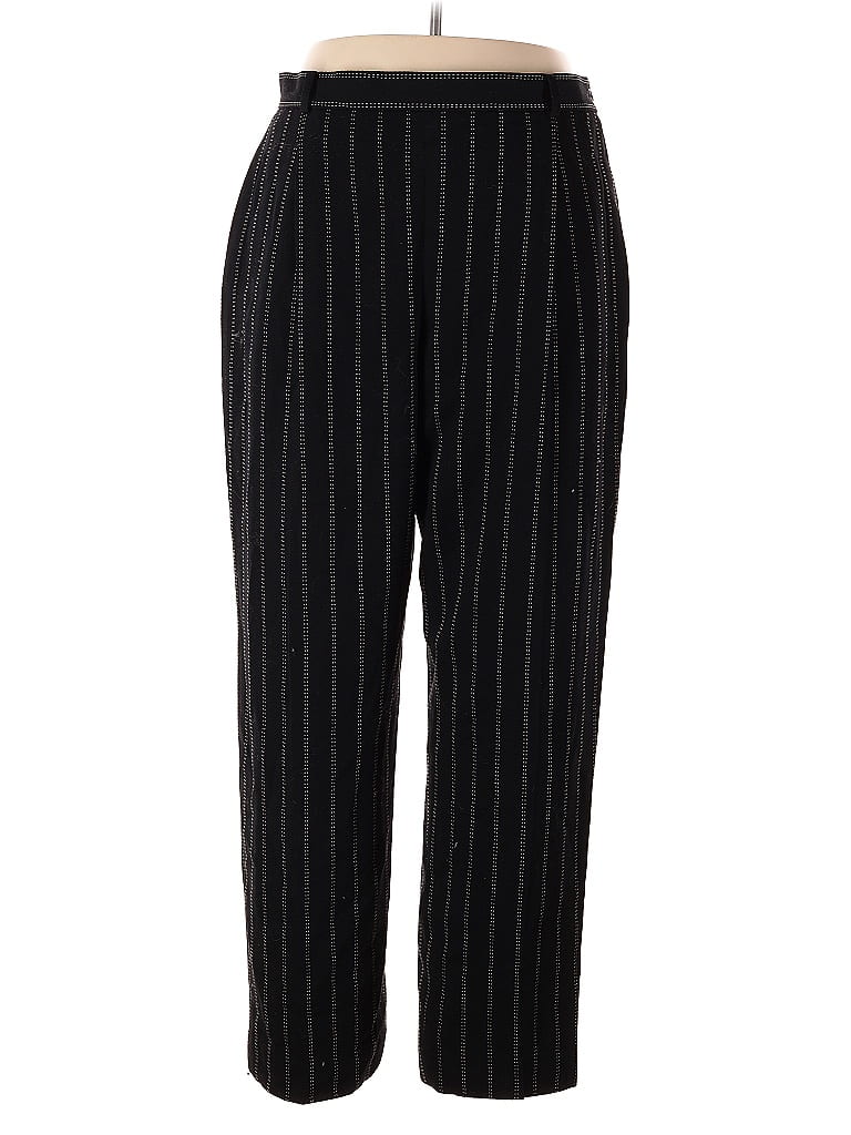 Carlisle Stripes Black Wool Pants Size 16 - photo 1