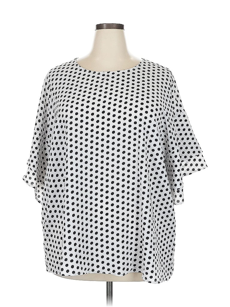 Pre-owned Bobeau Short Sleeve Blouse In Silver