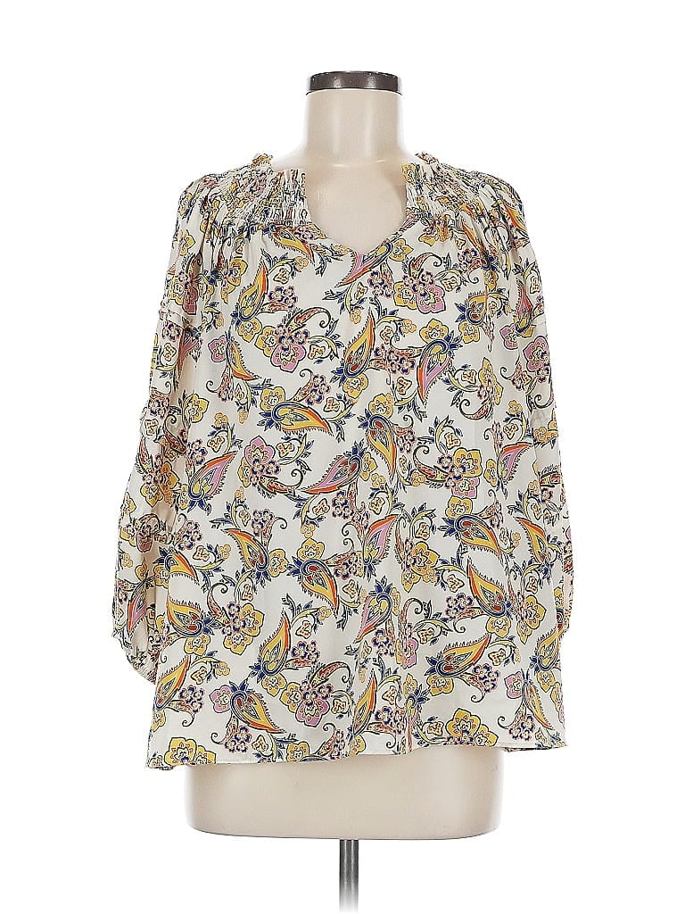 Rose + Olive 100% Polyester Ivory 3/4 Sleeve Blouse Size M - photo 1