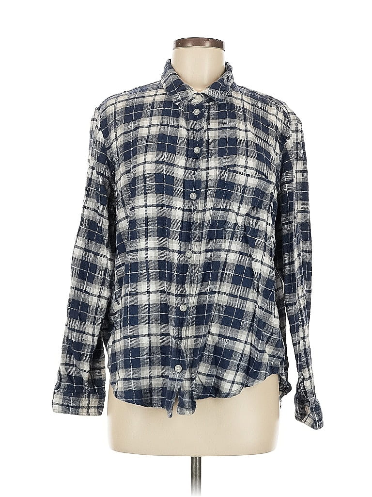 Pre-owned American Eagle Outfitters Long Sleeve Button Down Shirt In Blue