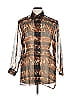Cache Animal Print Brown Long Sleeve Blouse Size XL (estimated) - photo 1