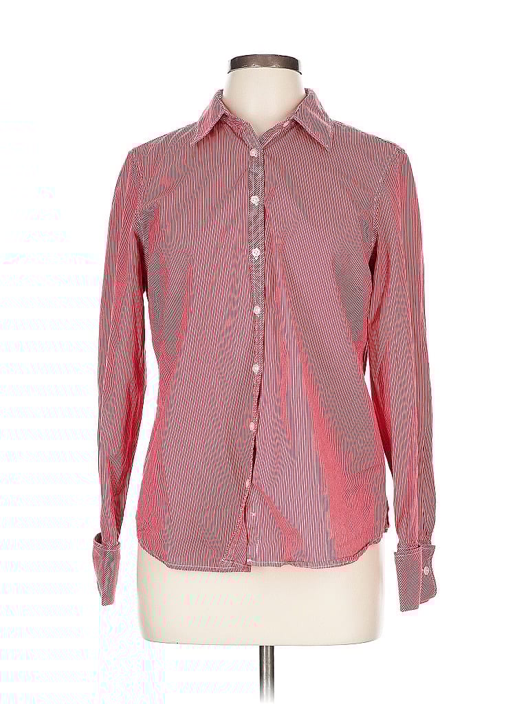 Pre-owned Tommy Hilfiger Long Sleeve Button Down Shirt In Pink