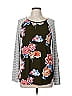Pink Clover Gray Green Long Sleeve Top Size M - photo 1