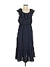 DKNY 100% Polyester Solid Blue Casual Dress Size 8 - photo 1