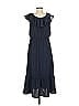 DKNY 100% Polyester Solid Blue Casual Dress Size 8 - photo 2