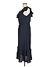 DKNY 100% Polyester Solid Blue Casual Dress Size 8 - photo 5