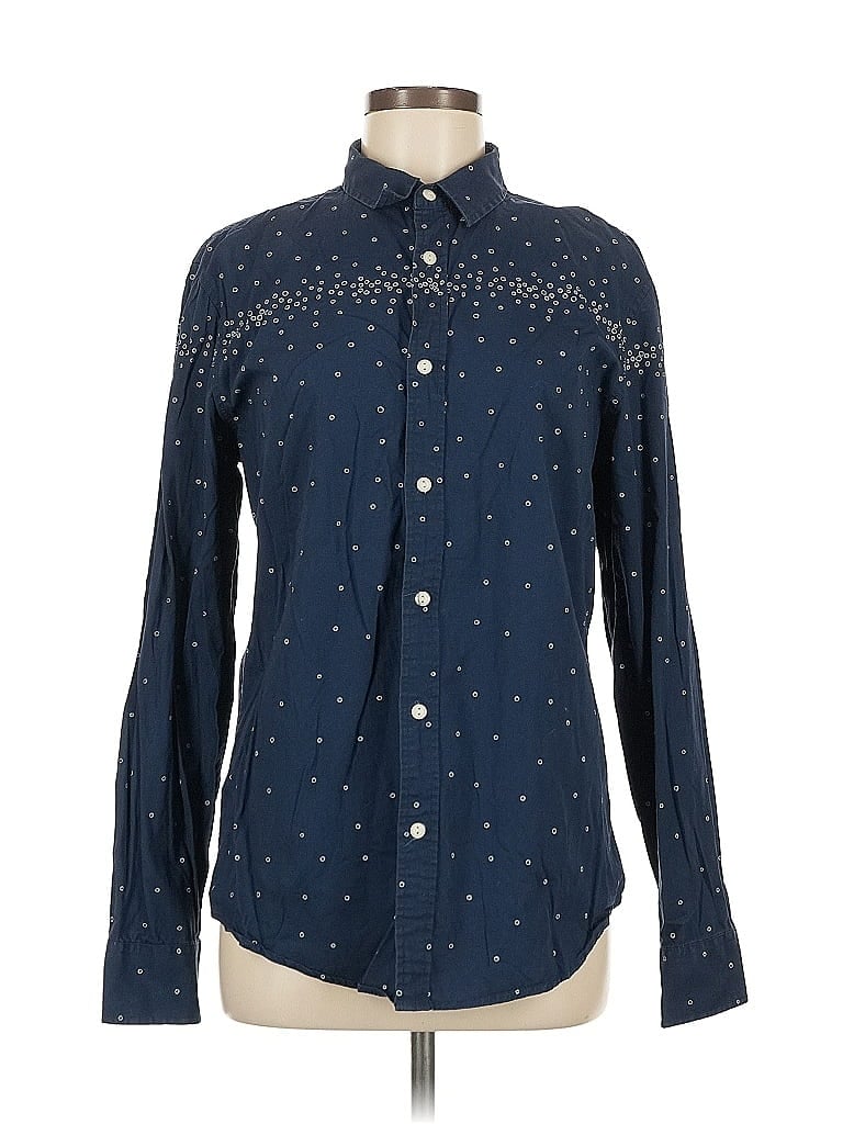 Pre-owned American Rag Cie Long Sleeve Button Down Shirt In Blue