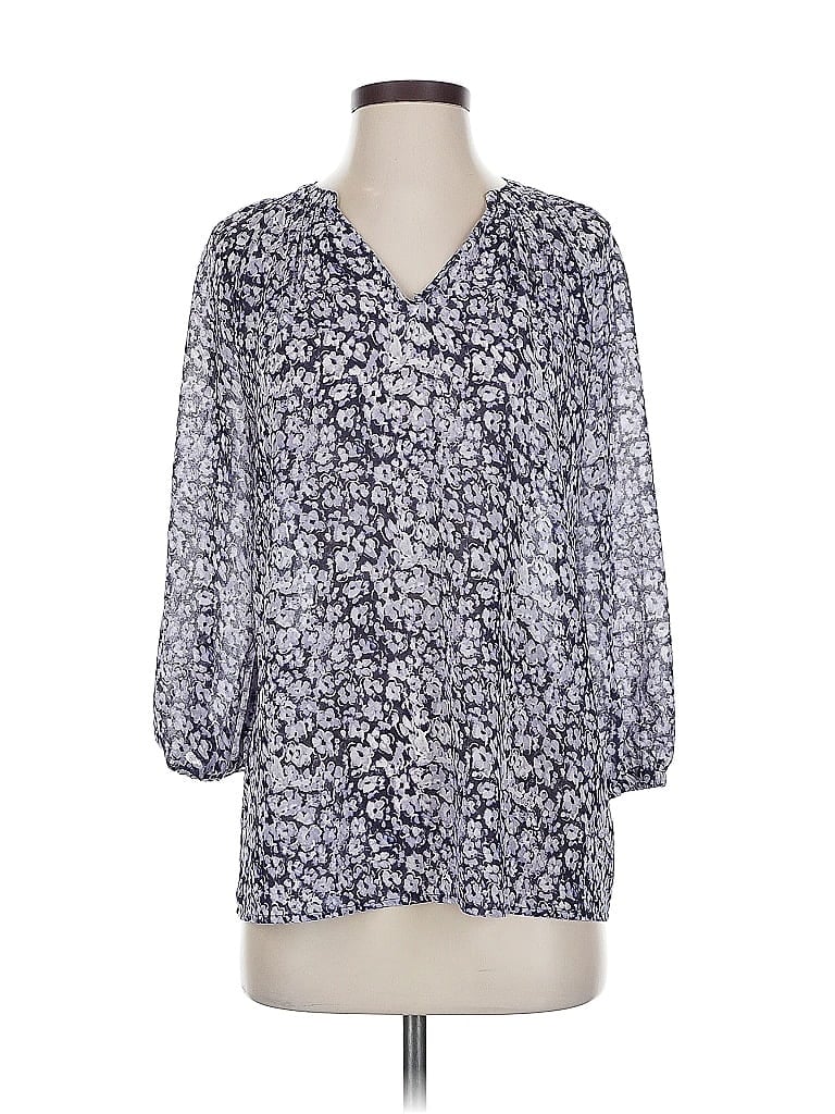 Pre-owned Simply Vera Vera Wang 3/4 Sleeve Blouse In Blue