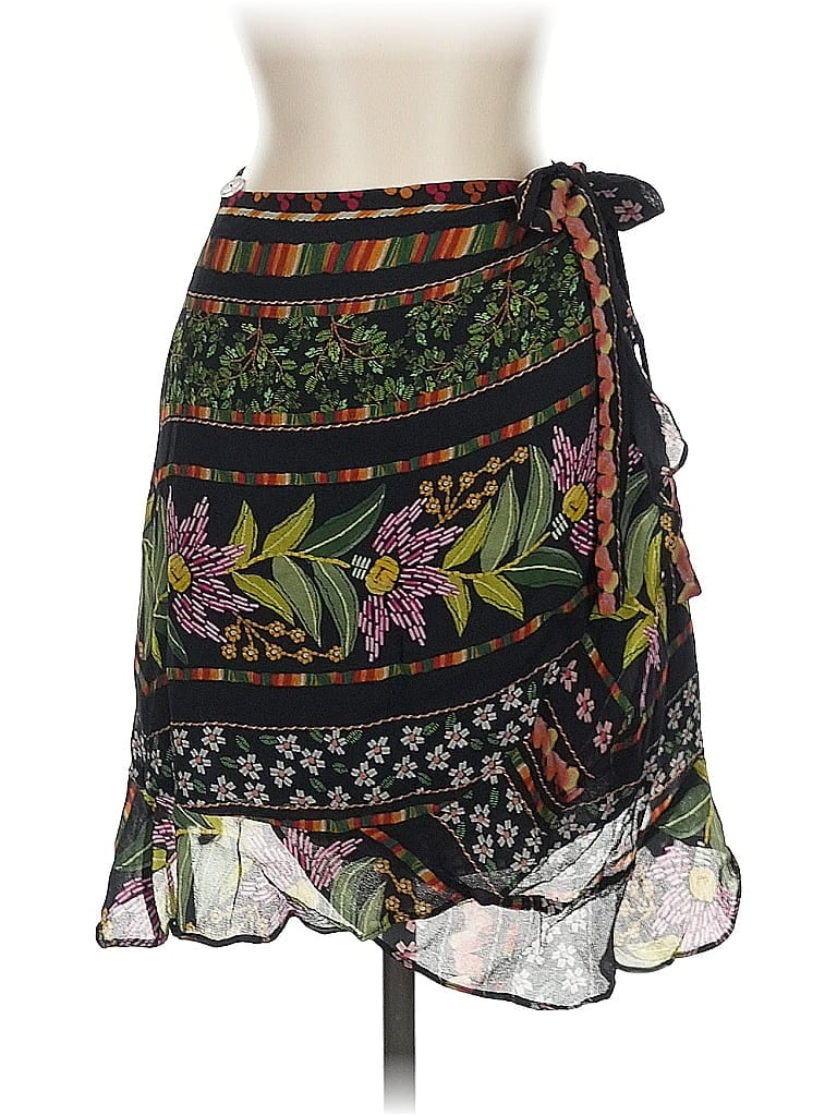 FARM Rio for Anthropologie 100% Viscose Floral Black Casual Skirt Size XS - photo 1