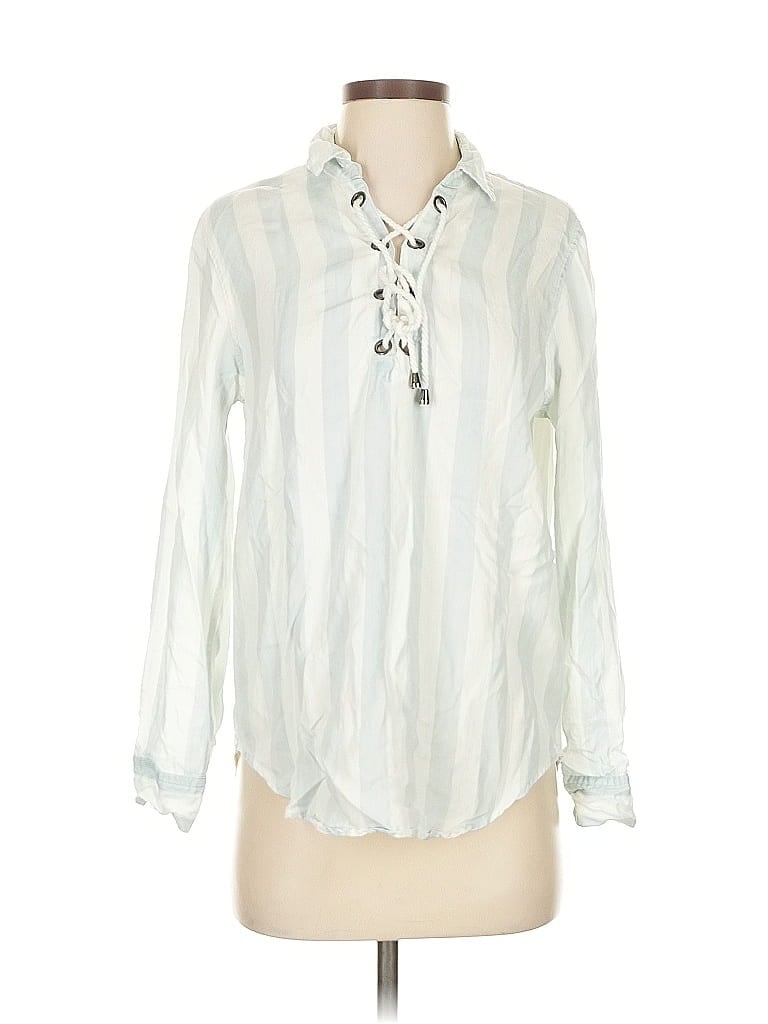 Pre-owned Rails Long Sleeve Blouse In White