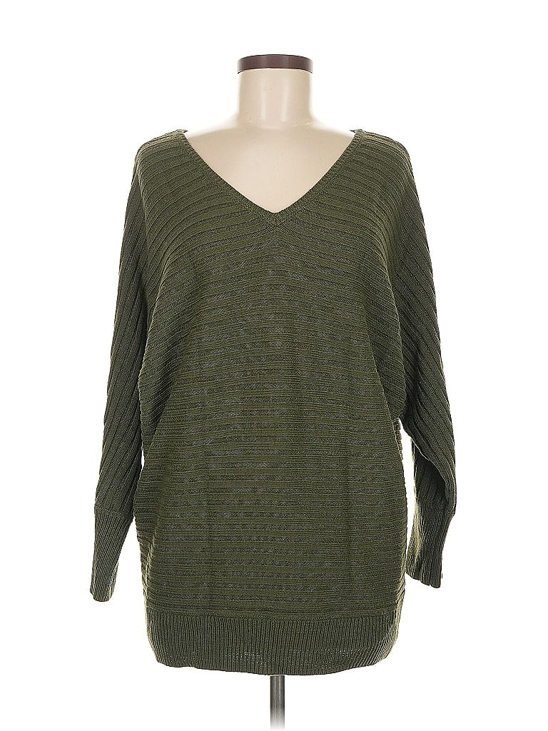 Soho JEANS NEW YORK & COMPANY 100% Acrylic Green Pullover Sweater Size M - photo 1