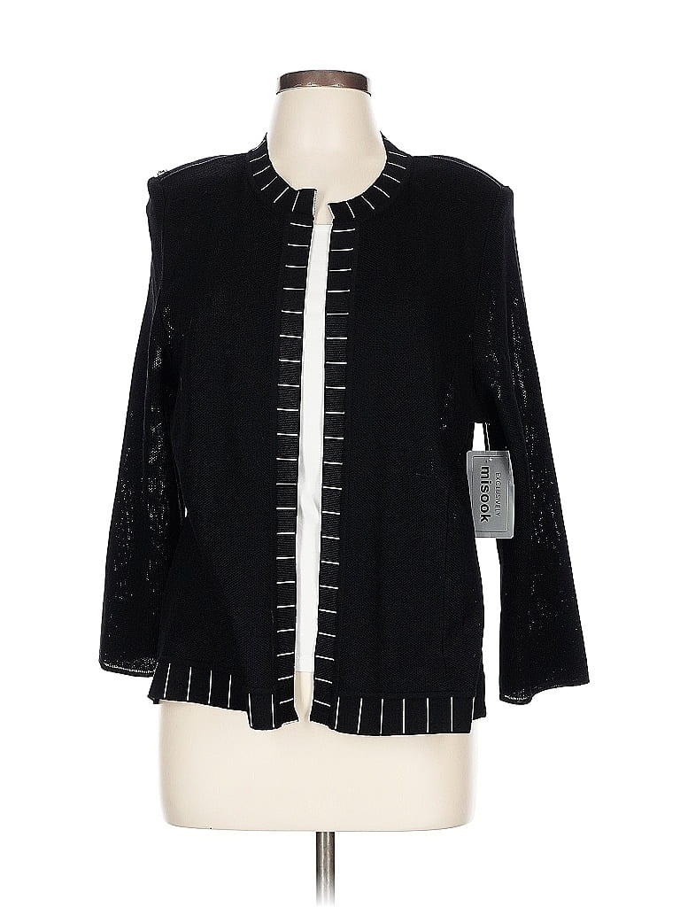 misook 100% Acrylic Stripes Black Blazer Size L - photo 1