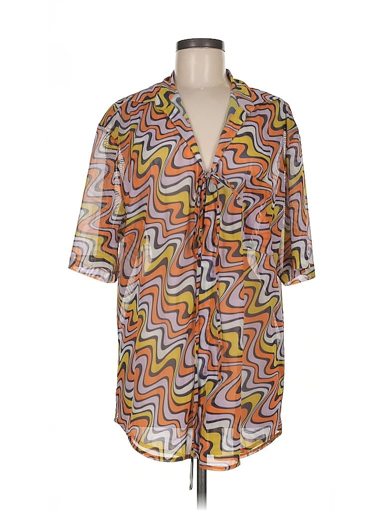 Pre-owned Adam Selman Sport Kimono In Orange
