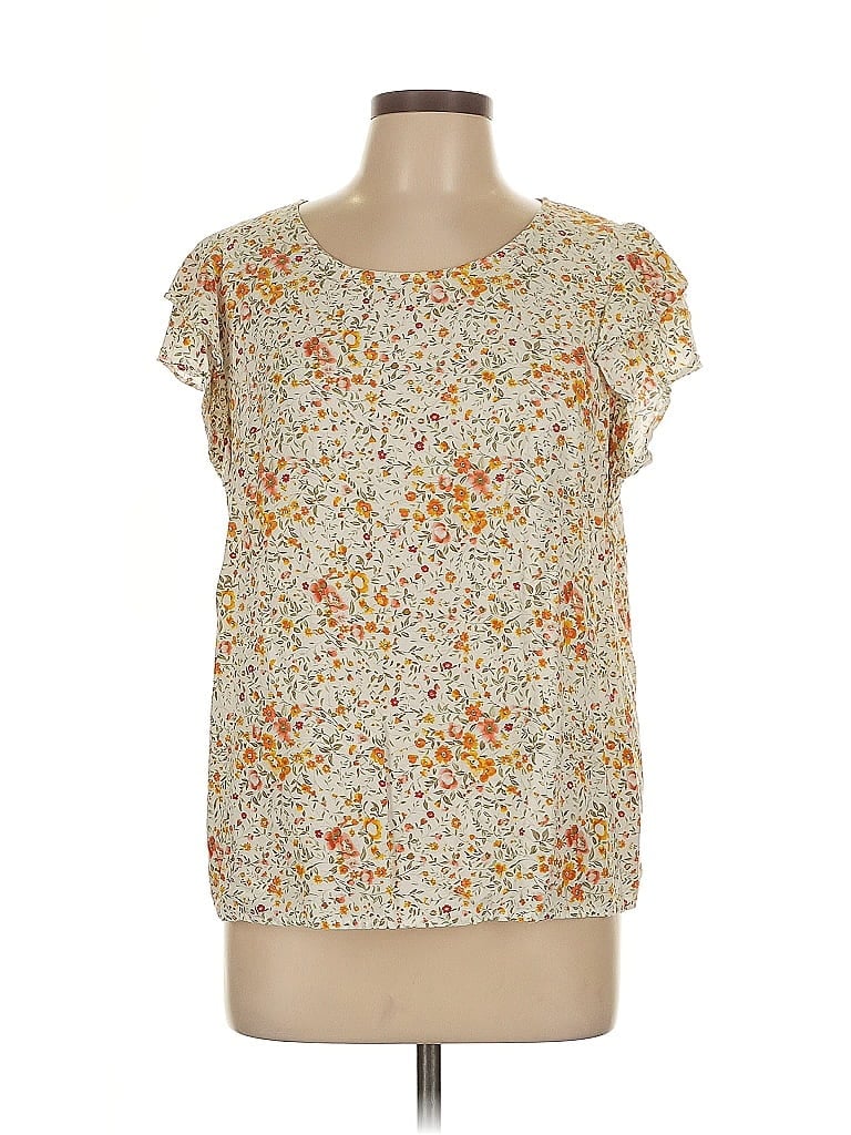 Pre-owned Cynthia Rowley Tjx Short Sleeve Blouse In Yellow