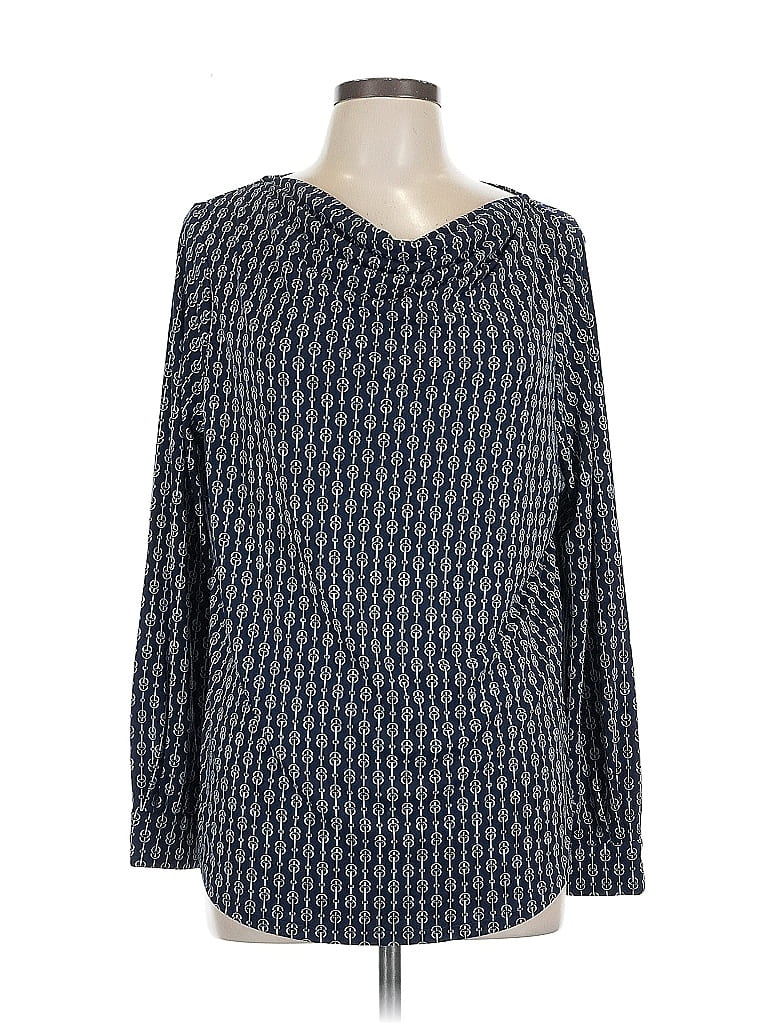 Pre-owned Ann Taylor Long Sleeve Blouse In Blue