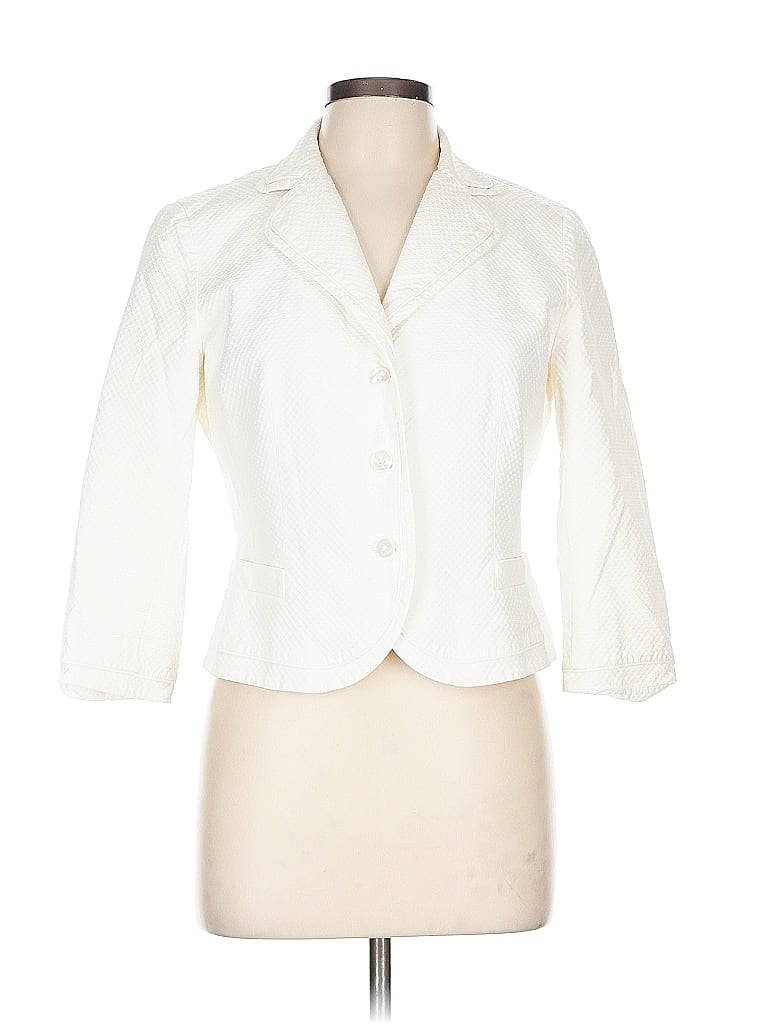 Pre-owned Halogen Blazer Jacket In White