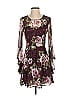 Blue Rain Floral Burgundy Cocktail Dress Size S - photo 1